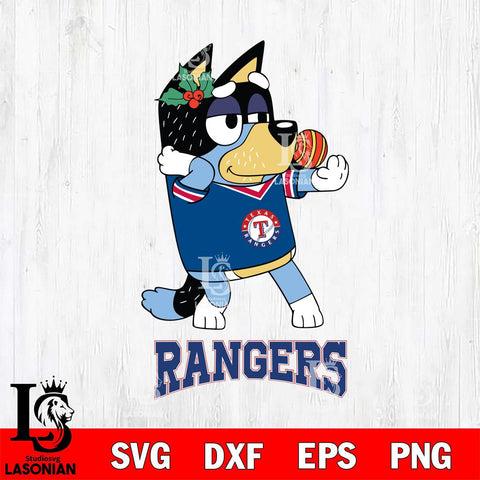 Texas Rangers Christmas Bluey Bandit Heeler Cricut , Christmas Svg , Bluey svg , Digital Download, dxf eps png pdf file