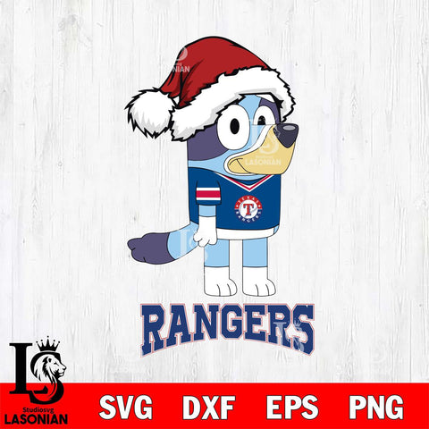 Texas Rangers Christmas Bluey Hat Cricut , Christmas Svg , Bluey svg , Digital Download, dxf eps png pdf file