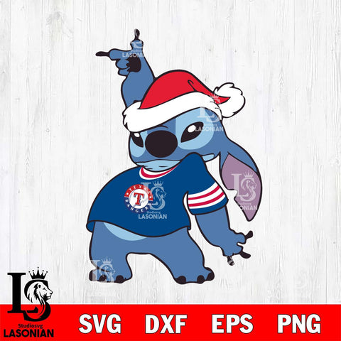 Texas Rangers Disney Lilo & Stitch Christmas SVG DXF EPS PNG file, Cut file cricut, Instant Download