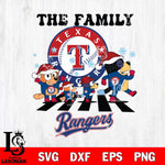 Texas Rangers Family Bluey Christmas Svg Eps Dxf Png File, Digital Download