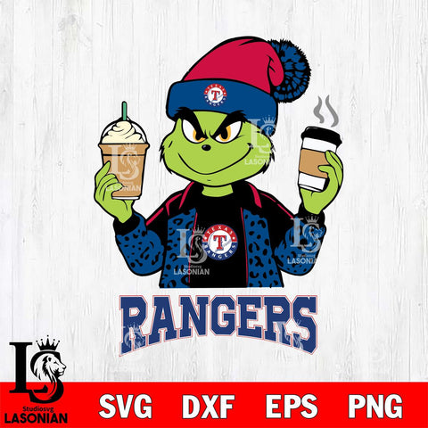 Texas Rangers Grinch 2 coffee Svg Eps Dxf Png File, Digital Download, Instant Download