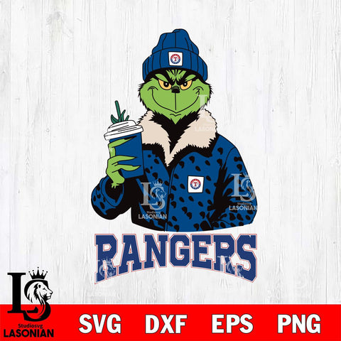 Texas Rangers Grinch Christmas Cut Files Cricut, Svg Dxf Eps Png file , Silhouette