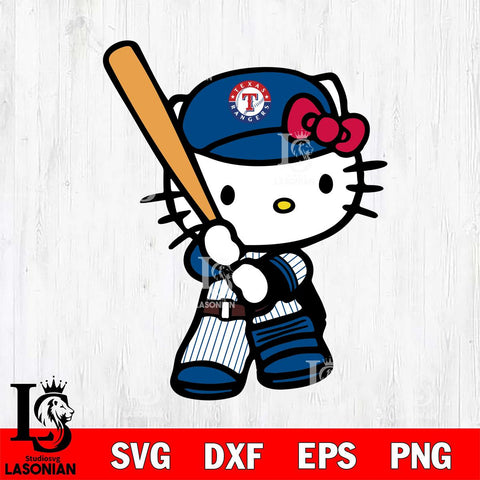 Texas Rangers Hello Kitty 2 Svg Eps Dxf Png File, Digital Download, Instant Download