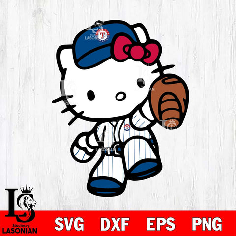 Texas Rangers Hello Kitty 3 Svg Eps Dxf Png File, Digital Download, Instant Download