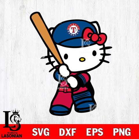 Texas Rangers Hello Kitty Svg Eps Dxf Png File, Digital Download, Instant Download