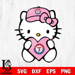 Texas Rangers Hello Kitty Pink Baseball 4 Svg Eps Dxf Png File, MLB svg, Digital Download, Instant Download