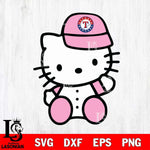 Texas Rangers Hello Kitty Pink Baseball 5 Svg Eps Dxf Png File, MLB svg, Digital Download, Instant Download