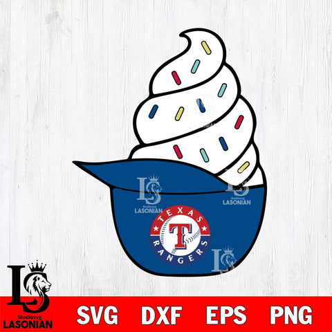 Texas Rangers Ice Cream Hat Svg Eps Dxf Png File, Digital Download, Instant Download