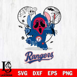 Texas Rangers Stitch Ghost Face Halloween 2 Svg Eps Dxf Png File, Digital Download, Instant Download