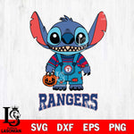 Texas Rangers Stitch Horror Halloween Svg Eps Dxf Png File, MLB svg, Digital Download, Instant Download