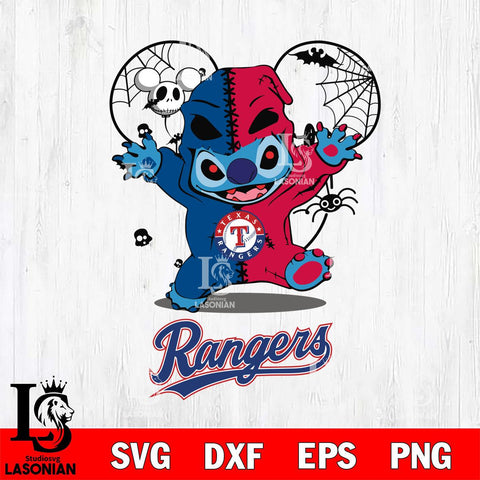 Texas Rangers Stitch Horror Halloween 2 Svg Eps Dxf Png File, Digital Download, Instant Download