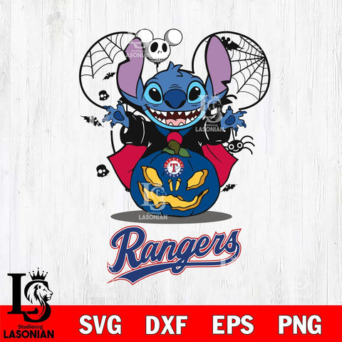 Texas Rangers Stitch Horror Halloween Svg Eps Dxf Png File, Digital Download, Instant Download