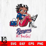 Texas Rangers #1 Black Fan Girl Betty Boop