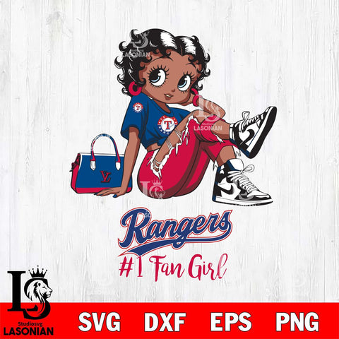 Texas Rangers #1 Black Fan Girl Betty Boop