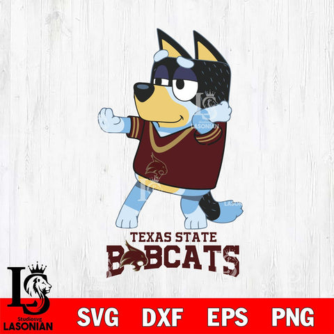 Texas State Bobcats Bluey Dad Dance Svg Eps Dxf Png File, Digital Download, Instant Download