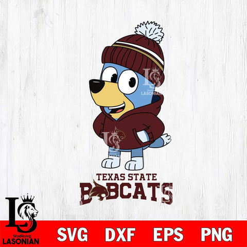 Texas State Bobcats Bluey Hoodie Sport Svg Eps Dxf Png File, Digital Download ,Instant Download, Cricut File