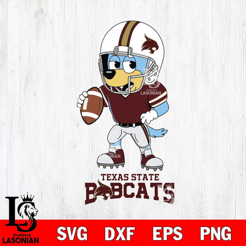 Texas State Bobcats Bluey rugby Svg Eps Dxf Png File, Digital Download ,Instant Download, Cricut File