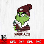 Texas State Bobcats Boujee Grinch Christmas Cut Files Cricut, Svg Dxf Eps Png file, Digital download , Silhouette