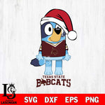 Texas State Bobcats Christmas Bluey Sport Cut Files,Bluey Cricut,Christmas Svg , Bluey svg , Digital Download, dxf eps png pdf file