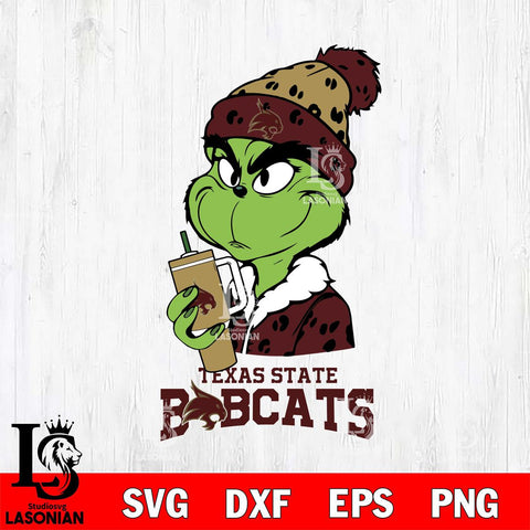 Texas State Bobcats Grinch Bougie Leopard Svg Eps Dxf Png File, Digital Download, Instant Download