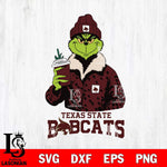 Texas State Bobcats Grinch Leopard Svg Eps Dxf Png File, Digital Download, Instant Download