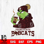 Texas State Bobcats Grinch Leopard Christmas Cut Files Cricut, Svg Dxf Eps Png file, Digital download , Silhouette