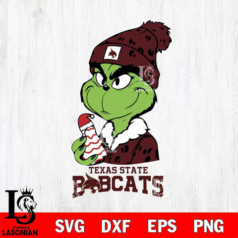 Texas State Bobcats Grinch Tree Cake Svg Eps Dxf Png File, Digital Download, Instant Download