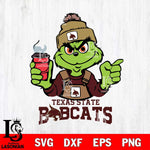 Texas State Bobcats Grinch with coffee Svg Eps Dxf Png File, Digital Download, Instant Download