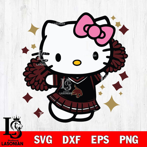 Texas State Bobcats Hello Kitty Cheerleader 4 Svg Eps Dxf Png File, Digital Download, Instant Download