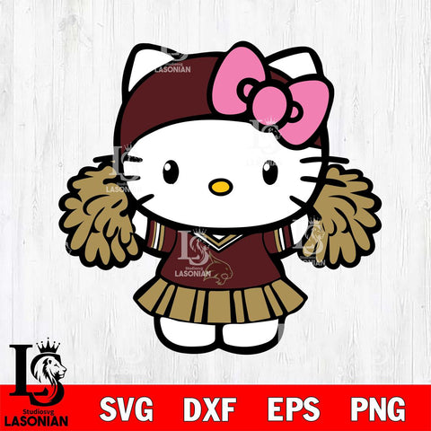 Texas State Bobcats Hello Kitty Cheerleader 5 Svg Eps Dxf Png File, Digital Download, Instant Download