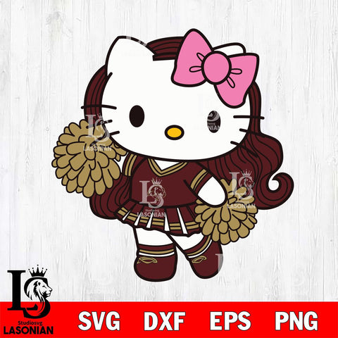 Texas State Bobcats Hello Kitty Cheerleader 7 Svg Eps Dxf Png File, Digital Download, Instant Download