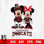 Texas State Bobcats Mickey Minnie Mouse Cute Football Svg Eps Dxf Png File, NCAA svg , File Cut , Digital Download , Instant Download, Cut Svg Files