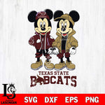 Texas State Bobcats Mickey Minnie Mouse Football Svg Eps Dxf Png File, NCAA svg , File Cut , Digital Download , Instant Download, Cut Svg Files