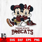 Texas State Bobcats Mickey Minnie Mouse Football Sit Svg Eps Dxf Png File, NCAA svg , File Cut , Digital Download , Instant Download, Cut Svg Files