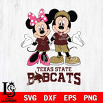 Texas State Bobcats Mickey Minnie Mouse Sport Svg Eps Dxf Png File, NCAA svg , File Cut , Digital Download , Instant Download, Cut Svg Files