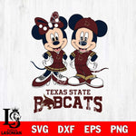 Texas State Bobcats Mickey Minnie Mouse rugby ball Svg Eps Dxf Png File, NCAA svg , File Cut , Digital Download , Instant Download, Cut Svg Files