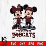 Texas State Bobcats Mickey Minnie Rugby ball Svg Eps Dxf Png File, NCAA svg , File Cut , Digital Download , Instant Download, Cut Svg Files