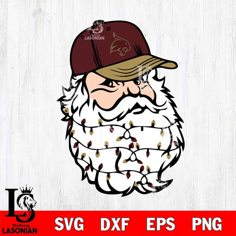 Texas State Bobcats Santa Claus Face Svg dxf eps png pdf file,NCAA svg,Digital Download,Cricut file