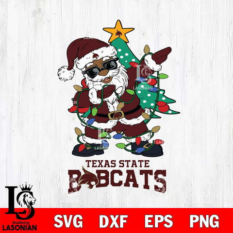 Texas State Bobcats Santa Claus Ugly Christmas Svg dxf eps png pdf file,NCAA svg,Digital Download,Cricut file