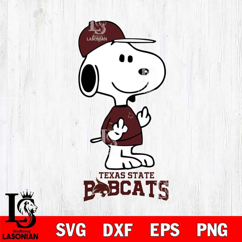 Texas State Bobcats Snoopy Sport 8 Svg Eps Dxf Png File, Digital Download