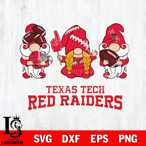 Texas Tech Red Raiders 3 Gnomes Football Svg Eps Dxf Png File, Digital Download, Instant Download