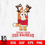 Texas Tech Red Raiders Bluey Chilli Christmas Deer Svg Eps Dxf Png File, Digital Download