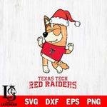 Texas Tech Red Raiders Bluey Chilli Happy Christmas Svg Eps Dxf Png File, Digital Download