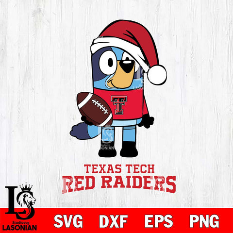 Texas Tech Red Raiders Bluey Christmas Svg Eps Dxf Png File, Digital Download