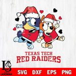 Texas Tech Red Raiders Bluey Christmas NFL Svg Eps Dxf Png File, Digital Download