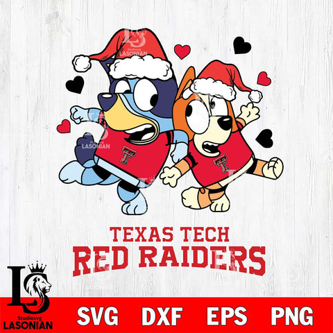 Texas Tech Red Raiders Bluey Christmas NFL Svg Eps Dxf Png File, Digital Download