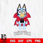 Texas Tech Red Raiders Bluey Dracula Halloween Svg Eps Dxf Png File, Digital Download, Instant Download