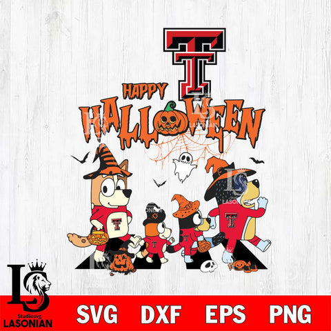 Texas Tech Red Raiders Bluey Halloween Family Svg Eps Dxf Png File, Digital Download, Instant Download