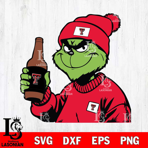 Texas Tech Red Raiders Boujee Grinch 5 Svg Eps Dxf Png File, Digital Download, Instant Download