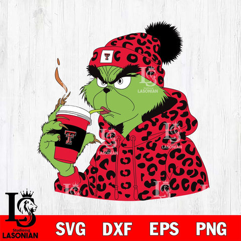 Texas Tech Red Raiders Boujee Grinch 8 Svg Eps Dxf Png File, Digital Download, Instant Download